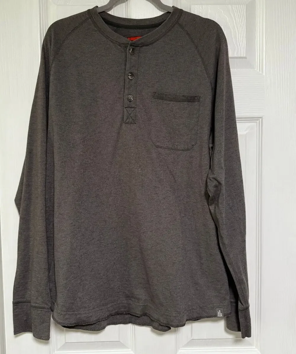 The North Face Men's Gray Henley Long Sleeve Shirt Size XL